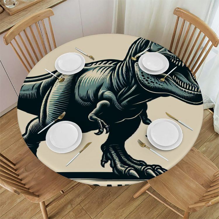 WYYP Tyrannosaurus Rex Round Tablecloth 100% Polyester Fiber for Picnic ...