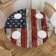 thumbnail image 1 of WYYP  USA Tablecloth, Fourth of July Independence Day Adorn National Democracy Art Rough Wood Print, Table Cover for Dining Room Kitchen Decor, Red Blue 31-35, 1 of 8