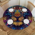 thumbnail image 1 of WYYP Waterproof Outdoor Fitted Round Tablecloth - Majestic Lion Design - 100% Polyester Fiber - Multiple Sizes White, 1 of 8