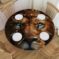 thumbnail image 1 of WYYP Waterproof Resistant Fabric 100% Polyester Fiber Table Cloth - A Majestic Lion Design White, 1 of 8