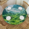 thumbnail image 1 of WYYP Waterproof Round Tablecloth 100% Polyester Fiber Waterproof Resistant Fabric White, 1 of 8