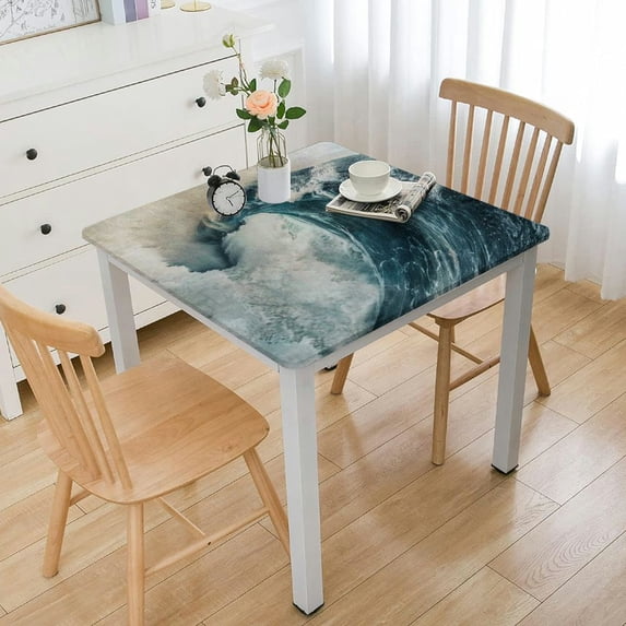 WYYP Wave Ocean Water Square Table Cover 100% Polyester Fiber 46*46