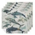 thumbnail image 1 of WYYP Whales Marine Life Fish Cloth Napkins Polyester Home Decor Gift 4 PCS, 1 of 7