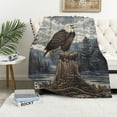 thumbnail image 1 of WYYP  Wildlife Jacquard Woven Blend Throw Blanket Eagle White, 1 of 6