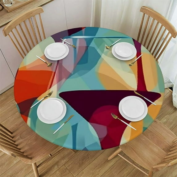 ONETECH  Wine Pattern Tablecloth,Stain Resistant Reusable Washable Print Table Cover,for Kitchen Indoor Outdoor Events Party Decor (Pale Blue Orange Ruby) White