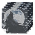 thumbnail image 1 of WYYP Wolf Full Moon Polyester Cloth Napkins - Party Dinner Decoration Washable Reusable 2 PCS, 1 of 7