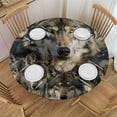 thumbnail image 1 of WYYP Wolf Group Cloudy Sky Round Tablecloth with Elastic Edge 100% Polyester Fiber Great for Home Kitchen/Parties/Holiday Dinner White, 1 of 8