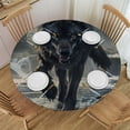 thumbnail image 1 of WYYP Wolf Stream Woods Round Table Cover 100% Polyester Fiber Great for Home Kitchen/Parties/Holiday Dinner White, 1 of 8