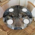 thumbnail image 1 of WYYP Wolf Wolf Round Tablecloth 100% Polyester Fiber Washable for Home Kitchen Outdoor Decoration White, 1 of 8