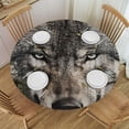 thumbnail image 1 of WYYP Wolf Wolf Round Tablecloth for Picnic Dining Kitchen Farmhouse 100% Polyester Fiber Table Cloth White, 1 of 8