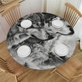 thumbnail image 1 of WYYP Wolves Mountain Sky Round Tablecloth Outdoor Fitted 100% Polyester Fiber Great for Home Kitchen/Parties/Holiday Dinner White, 1 of 8