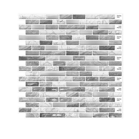 WYZCTTD 10-Pack 3D Peel and Stick Wall Tiles 12"x12" 1.2mm Thick Heat Water Resistant Self-Adhesive Faux Subway Tile Backsplash for Kitchen RV Bathroom