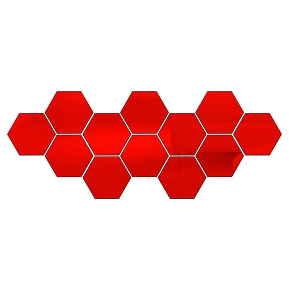WYZCTTD 12 Pcs Hexagon Mirror Wall Stickers, HD Acrylic Self-Adhesive Honeycomb Decorative Mirror Tiles for Living Room Bedroom Home Wall Decor