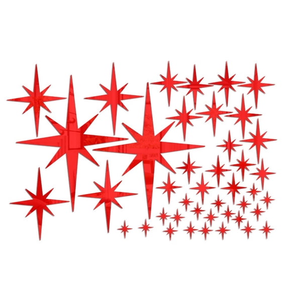 WYZCTTD 84 Pcs Sparkle Star Mirror Wall Stickers Removable Acrylic Self Adhesive Decal Decor