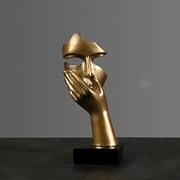WYZCTTD Abstract Thinker Statue Resin Face and Hand Sculpture Modern Home Decor Accent Fine Art Figurine for Living Room Bookshelf Office Desktop