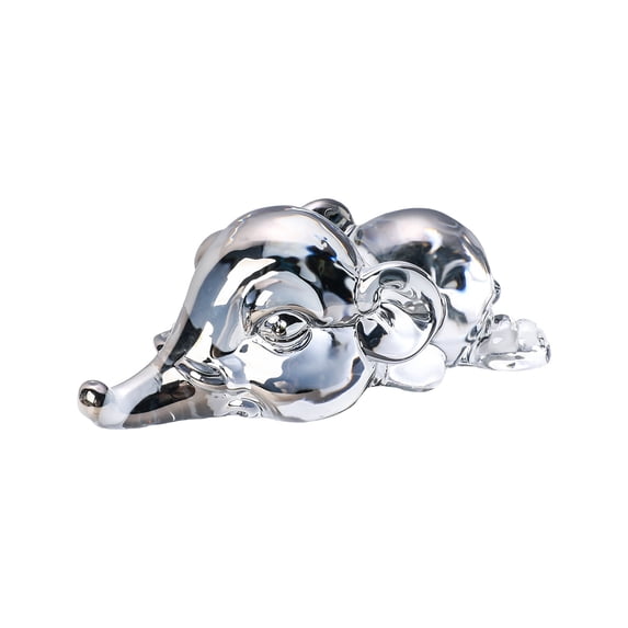WYZCTTD Crystal Elephant Figurine Lying Elephant Statue Feng Shui Animal Collectible Paperweight Home Office Table Desk Decor, 3.4 Inch