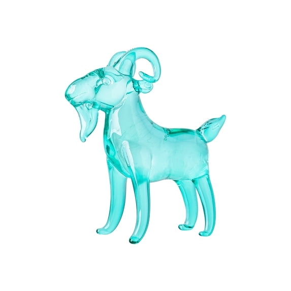 WYZCTTD Crystal Goat Figurine, Glass Ram Standing Statue, Collectible Mountain Goat Animal Paperweight for Home Office Tabletop Decor