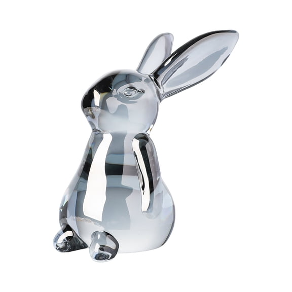WYZCTTD Crystal Rabbit Figurine, Cute Bunny Statue Miniature Collectible, Elegant Home Office Tabletop Accent Decorative Easter Gift