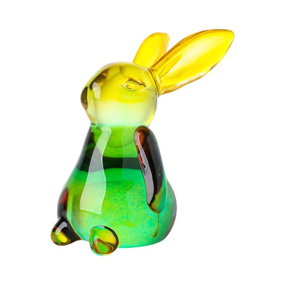 WYZCTTD Crystal Rabbit Figurine, Cute Bunny Statue Miniature Collectible, Elegant Home Office Tabletop Accent Decorative Easter Gift