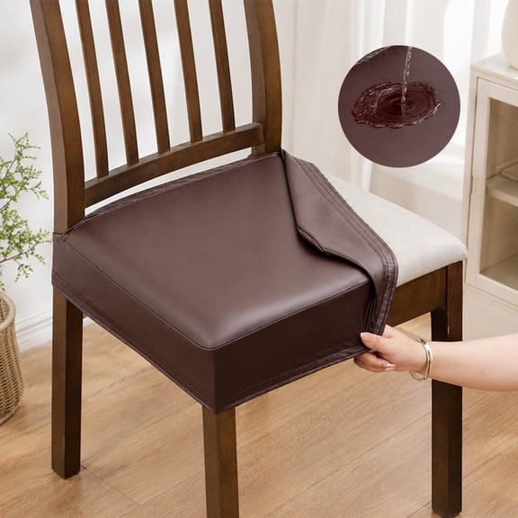 WYZCTTD PU Leather Dining Chair Seat Covers Waterproof Stretch Protectors
