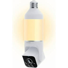 WYZE Bulb Cam Security Camera, 2K HD Outdoor Light Bulb Camera, Color Night Vision, Dimmable LED Bulb, Motion Detection, Siren Alarm, Works with Voice Assistants