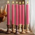 thumbnail image 1 of WYZworks 10" Fluted LED Pink Grooved Pillar Candles, Remote & 24h Timer Memory, On/Off Switch - Flameless Dimmable Battery Operated w/Flicker Mode, Home Wedding Decor (6 Pack), 1 of 9