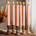 thumbnail image 1 of WYZworks 10" Fluted Ribbed LED Pink Peach Grooved Pillar Candles, Remote & 24h Timer Memory, On/Off Switch - Flameless Dimmable Battery Operated w/Flicker Mode, Home Wedding Decor (6 Pack), 1 of 9