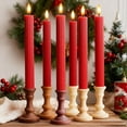 thumbnail image 1 of WYZworks 10" Fluted Ribbed LED Red Grooved Pillar Candles, Remote & 24h Timer Memory, On/Off Switch - Flameless Dimmable Battery Operated w/Flicker Mode, Home Wedding Decor (6 Pack), 1 of 8