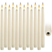WYZworks 12 Pack, 11" LED Flameless Ivory Taper Flickering Candles Lights, On/Off Button, Battery Operated Candlesticks for Holiday Christmas Valentine Menorah Candelabra Home Wedding Window Decor