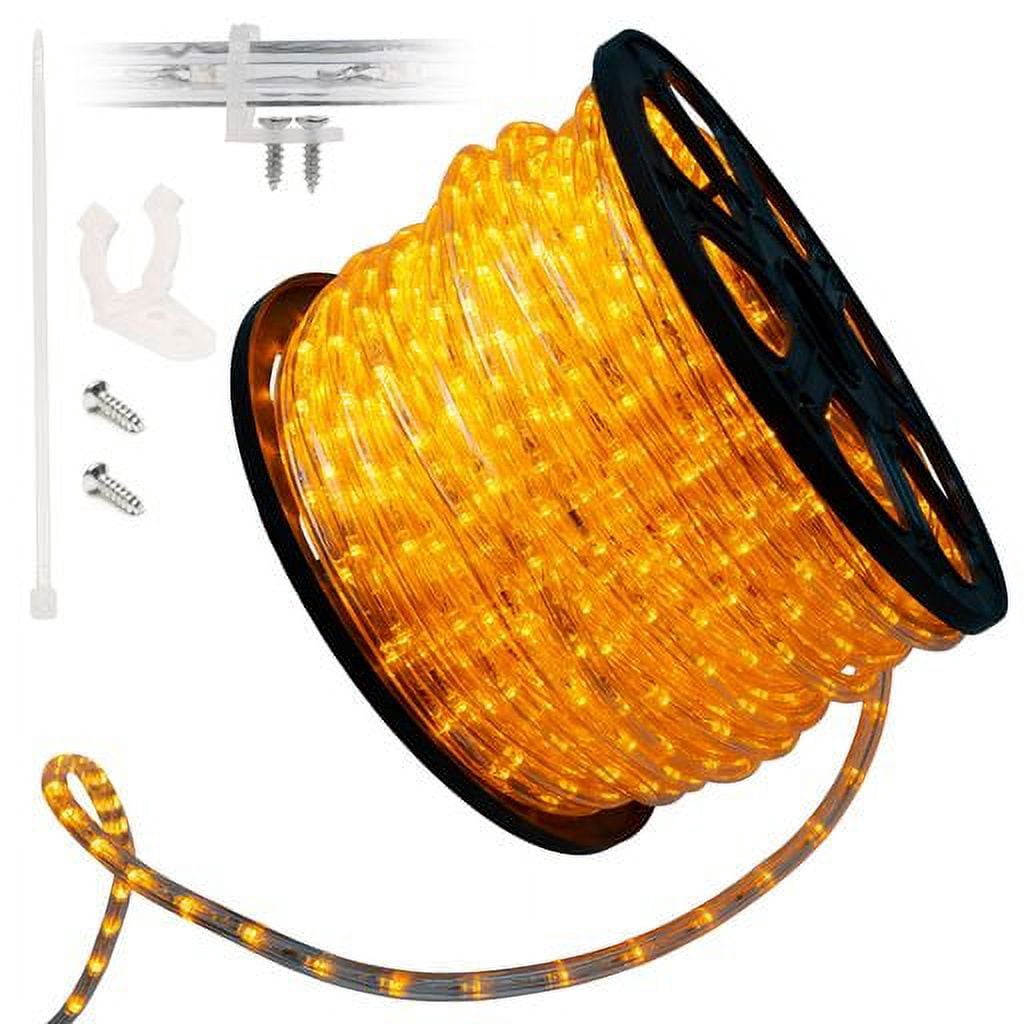 West Ivory 1656LEDs, 150ft Orange LED Rope Light, Connectable Outdoor Permanent Waterproof Accent Exterior Lighting, PVC Case, ETL Certified, for Holiday, Backyard Patio, Home Garden, Decorative
