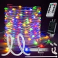thumbnail image 1 of WYZworks 150ft Colorful LED Outside Rope Light - 8 Modes, Waterproof Permanent Outdoor Accent Lighting w/Remote, Flexible Clear Tube, ETL Certified, Exterior Christmas Patio Palm Tree Yard Ambient, 1 of 8