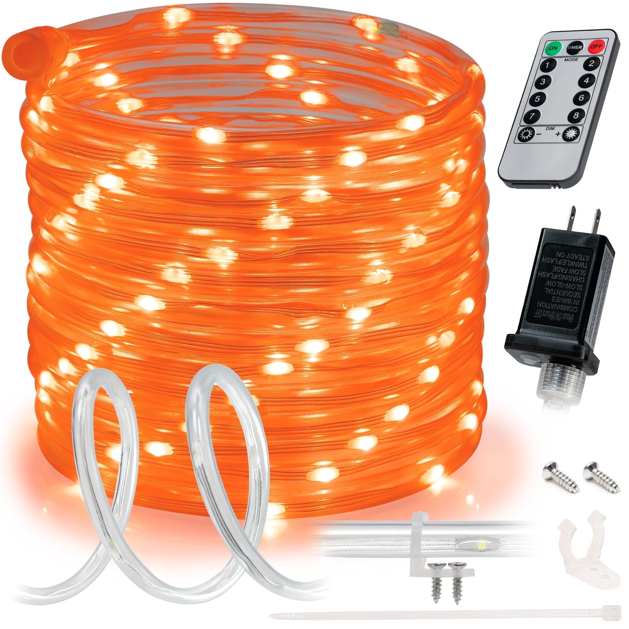 8-Mode LED Rope Light, Outdoor Waterproof Accent Lighting, Remote ...