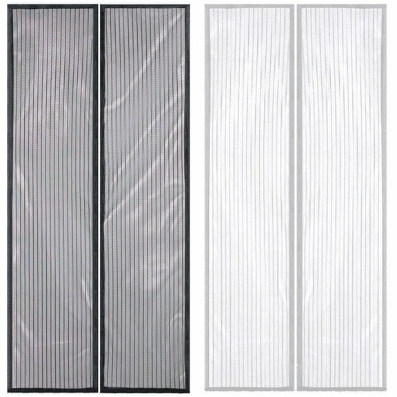 WYZworks 2-Pack White and Black Hands-Free Mesh Screen Door
