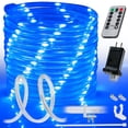 thumbnail image 1 of WYZworks 20ft Blue LED Rope Light - 8 Modes, Waterproof Outdoor Accent Lighting with Remote, Flexible Clear Tube, ETL Certified, Garden, Patio, Backyard, Holiday Christmas, Tree, Ambient Décor, 1 of 6