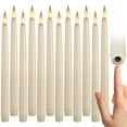 thumbnail image 1 of WYZworks 24 Pack, 11" LED Flameless Ivory Taper Flickering Candles Lights, Clickable On/Off Button, Battery Operated Electric Long Tall Candlesticks for Holiday Christmas Candelabra Wedding Window, 1 of 7