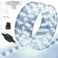 thumbnail image 1 of WYZworks 25ft LED Rope Lights, Permanent Outdoor Waterproof Connectable Flexible w/ Clear PVC Tube, ETL Certified, Festive Holiday Christmas Lighting Garden Accent Lounge Terrace Decor - Cool White, 1 of 10