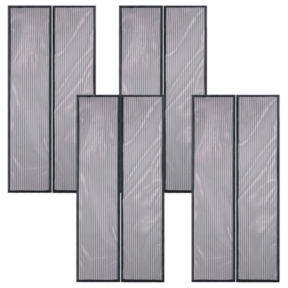 WYZworks Magnetic Hands-Free Mesh 83 x 39 inches - Heavy Duty Screen Door Curtain – Mosquito Net for Home Door, Hands Free Magnetic Seal from Top to Bottom - Fresh Air Inside, Bugs Out – 4 Pack-Black