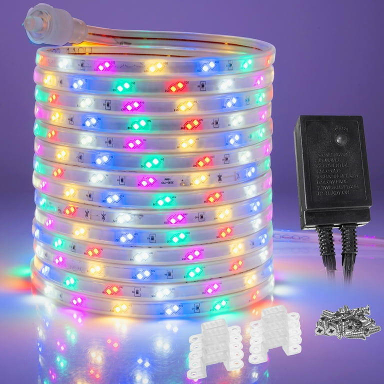 WYZworks 480LEDs 25ft Colorful 16 Mode LED Strip Light SMD 2835 Waterproof Connectable Permanent Outdoor Accent Lighting ETL Certified Flexible