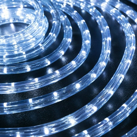 WYZworks 50 feet LED Rope Lighting (COOL WHITE) Blue, Warm White, Green, Red, RGB, Orange Spool Option- Christmas Holiday Decoration Light | UL Certified Safety Fuse Included