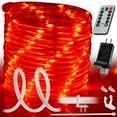 thumbnail image 1 of WYZworks 50ft Red LED Rope Light - 8 Modes, Waterproof Outdoor Accent Lighting with Remote, Flexible Clear Tube, ETL Certified, Garden, Patio, Backyard, Holiday Christmas, Tree, Ambient Décor, 1 of 9