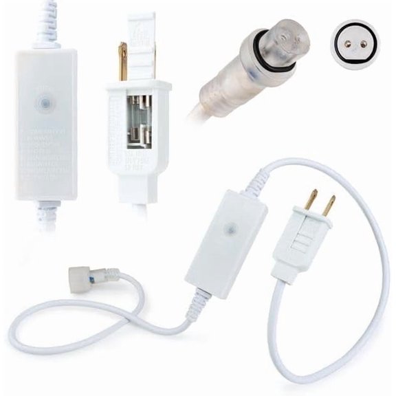 WYZworks 5ft LED Rope 2 Wire Power Cord w/ Connection Cap for 3/8" LED Rope Lights up to 300ft 8 Modes - 1 Pack