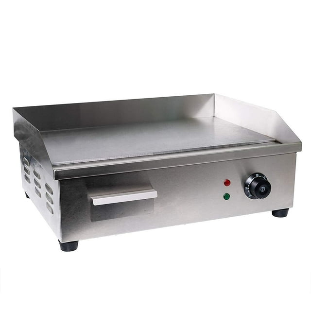 WYZworks Commercial Electric Counter Griddle Manual Temperature Adjustable Thermostatic Control Indoor Outdoor BBQ Plancha