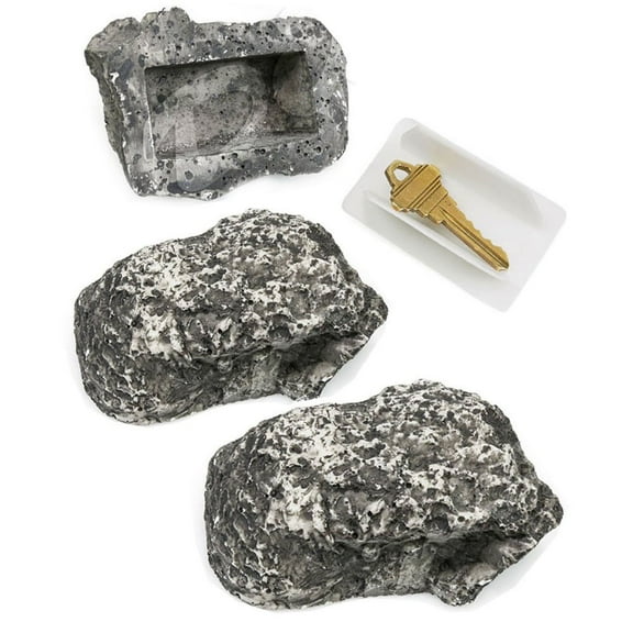 WYZworks Hide-a-Key Realistic Looking Rock Key Safe Holder 3PK