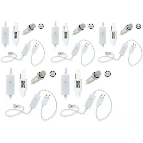 WYZworks LED Rope Power Cord w/ Attached Connection Cap Mode-Changing 8-Modes 1Meter (3.3ft) Length w/ Fuse -5 PK