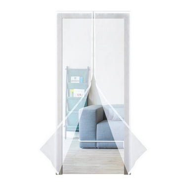 WYZworks Magnetic Hands-Free Mesh 83 x 39 inches â€“ Heavy Duty Screen Door Curtain â€“ Mosquito Net for Home Door, Hands Free Magnetic Seal from Top to Bottom - Fresh Air Inside, Bugs Out â€“ White