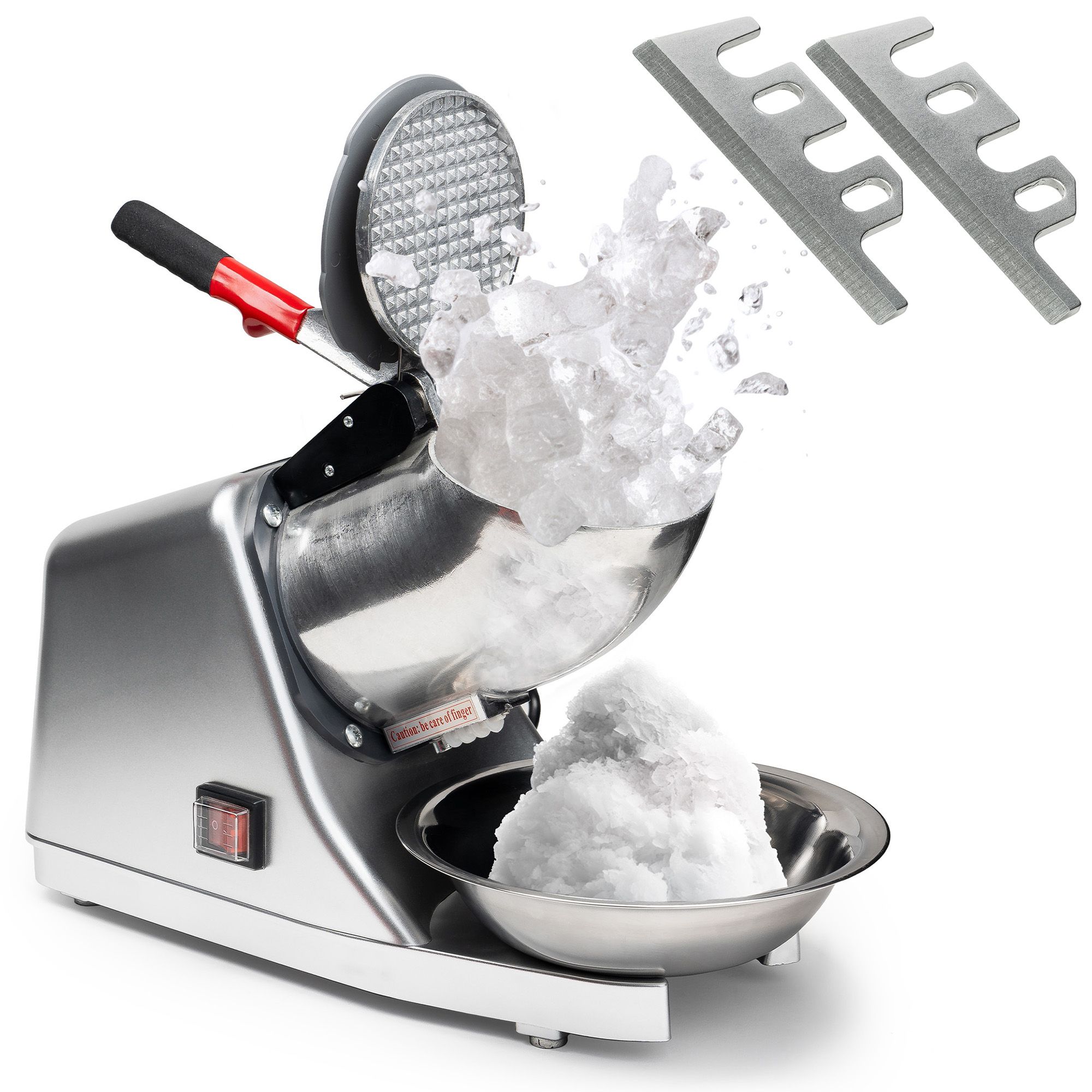 WYZworks Silver Compact Home Kitchen Commercial Dual Blade Ice Shaver