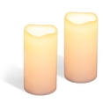 thumbnail image 1 of WYZworks Solar Powered Pillar Candles, Set of 2 D 4" x H 8", LED Rechargeable Waterproof IP65 Flickering Flameless Outdoor Valentine Resin Candles with Dusk to Dawn Timer, Light Sensor, 1 of 15