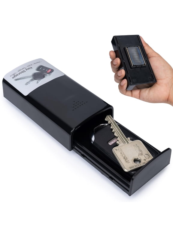 XL Magnetic Key Hider Outdoor Hidden Storage Compartment for Car Key Fob, Black