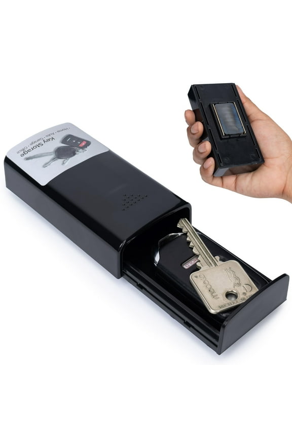 XL Magnetic Key Hider Outdoor Hidden Storage Compartment for Car Key Fob, Black