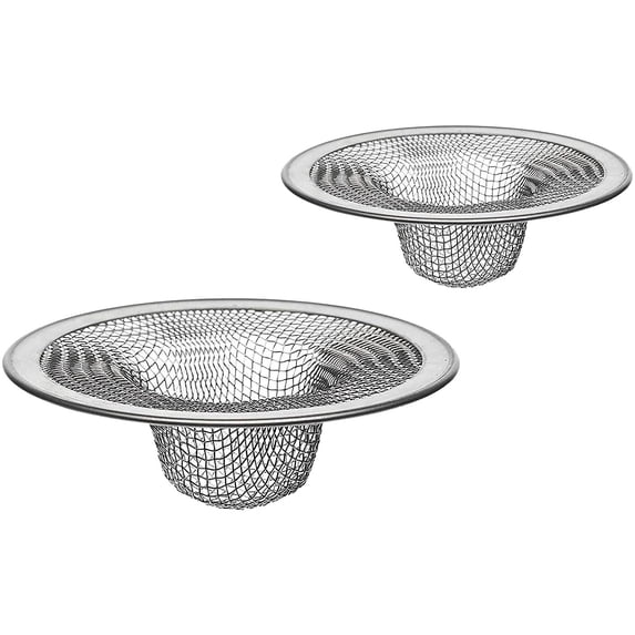 WYanRUI 2 Pack Stainless Steel Wire Mesh Sink Drain Strainer, Anti-Clog Hair Catcher Stopper Filter for Kitchen Bathroom Bathtub Laundry Household Drain Protection Supply